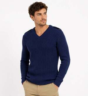 Citadel Wool Commando Sweater Mens Size 42 Blue Military Style Made England Z112